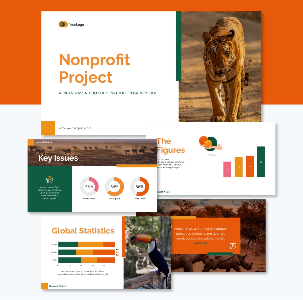 presentation slides - nonprofit animals template visme