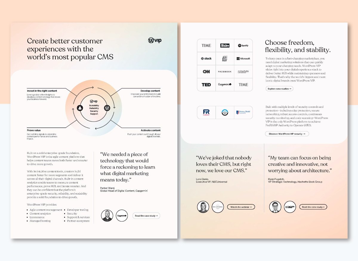 WordPress VIP Sales One-Pager