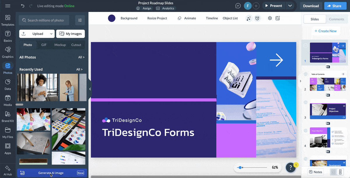 Visme’s AI image generator