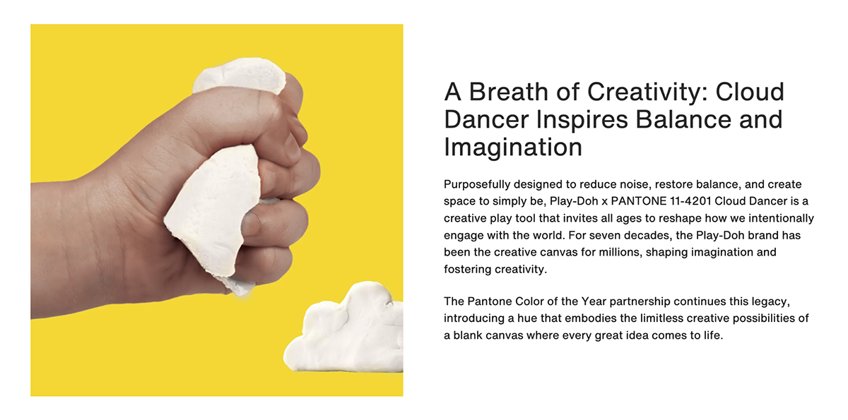 Pantone Partners Using Cloud Dancer - Play-Doh x Pantone