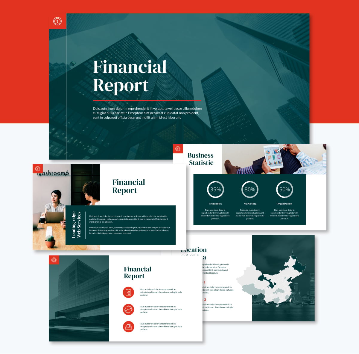 presentation slides - financial report template visme