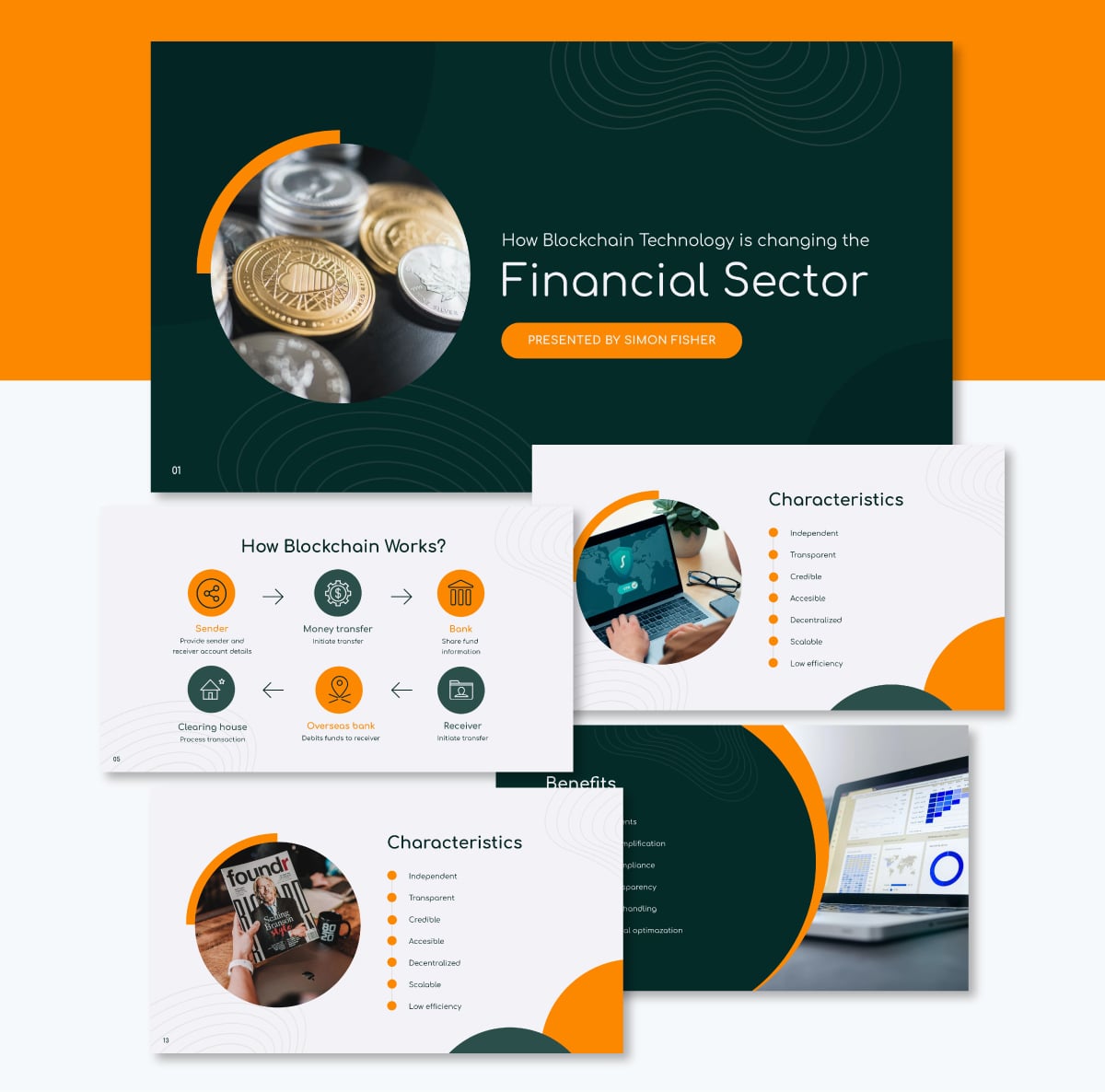 presentation slides - blockchain presentation template visme