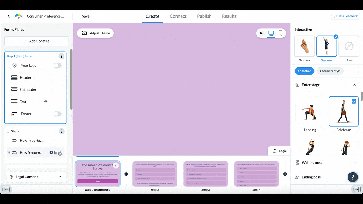 interactive content - using Visme forms to create interactive surveys 