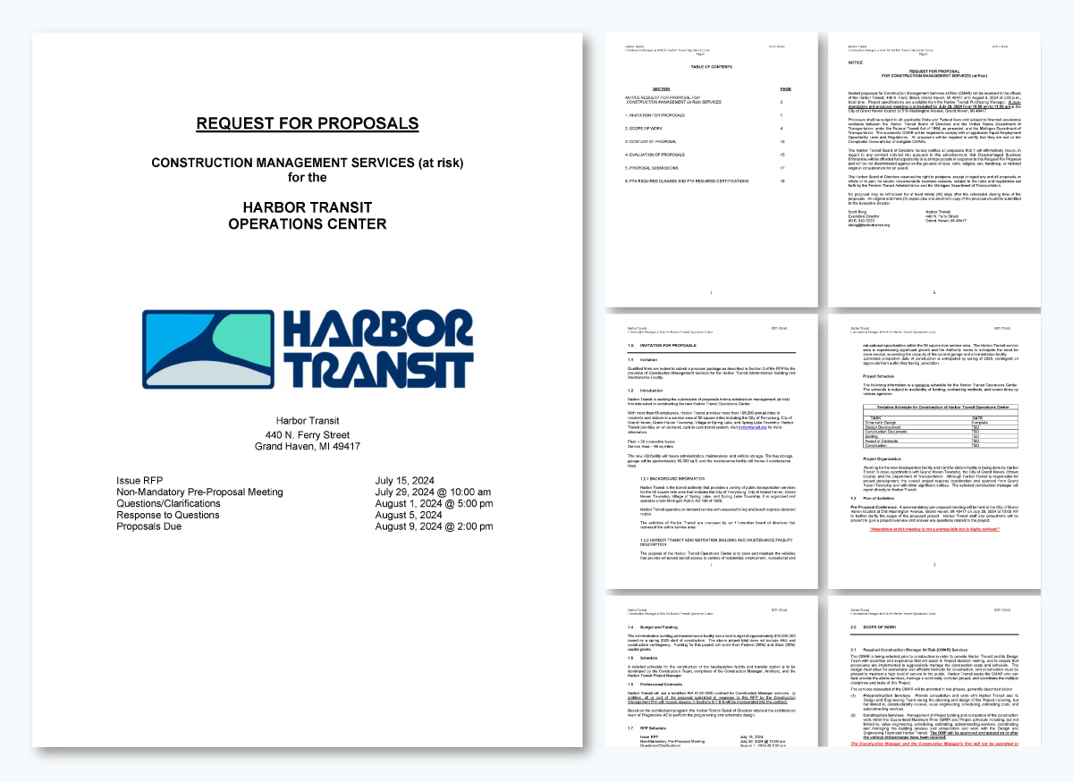 Construction RFP Examples - Harbor Transit 
