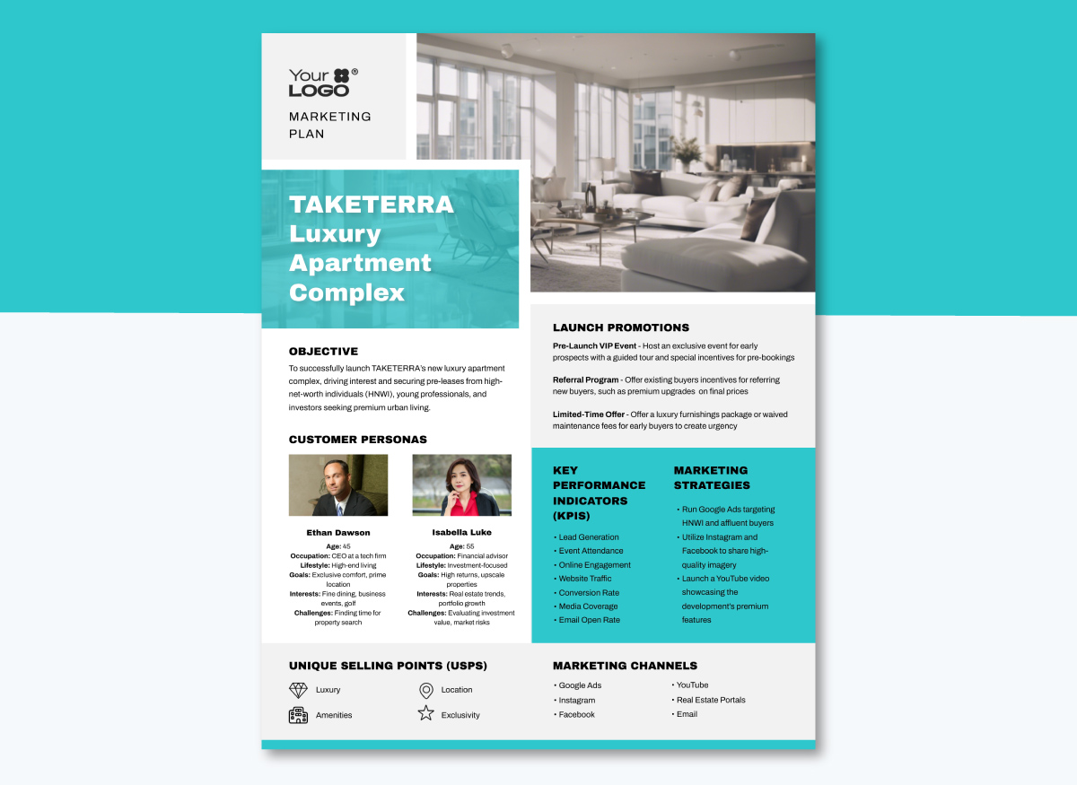 Real Estate One-Pager Marketing Plan 