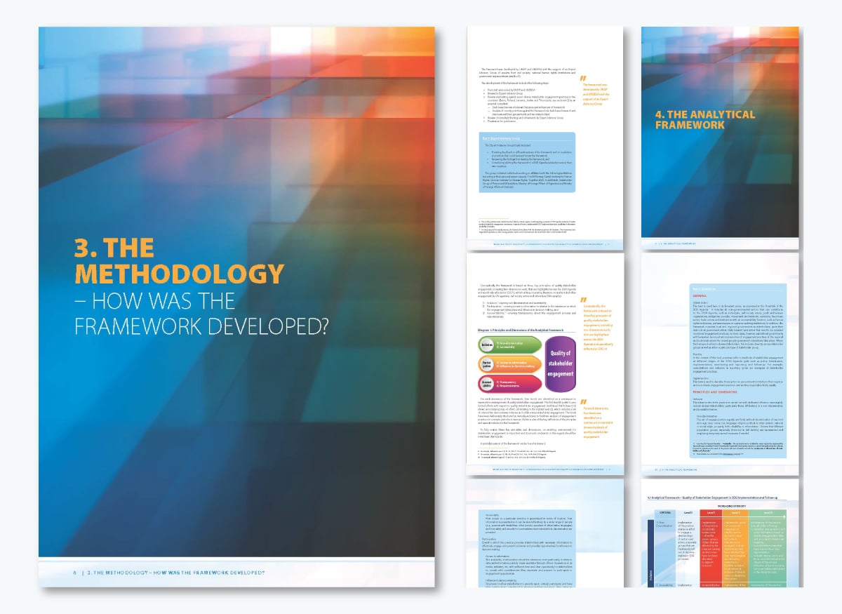 Report writing format with templates and sample report - a collage of UNDP page
