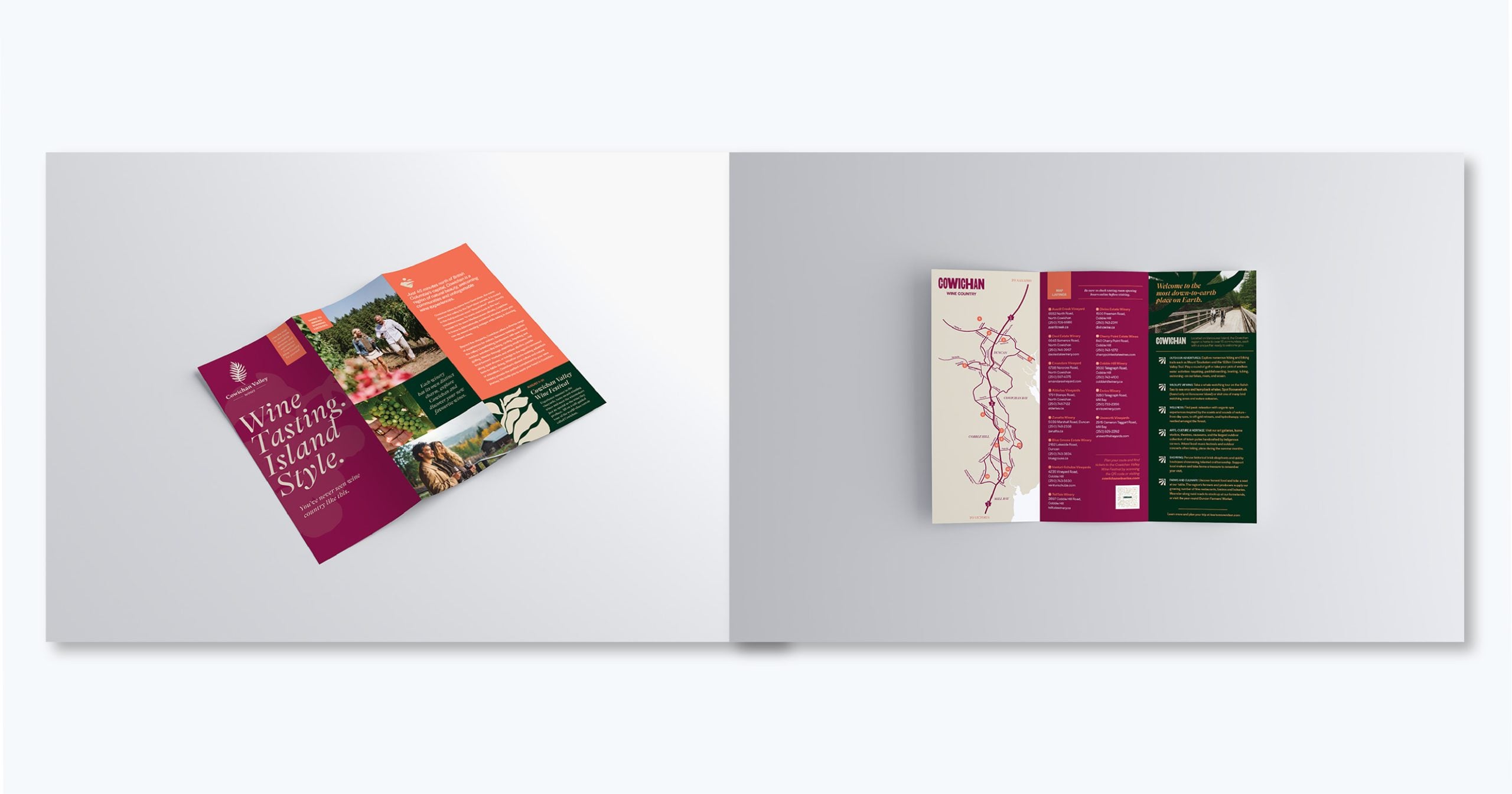 trifold brochure from Cowichan Wineries