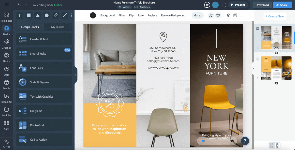 brochure examples and templates - customize colors, fonts and text