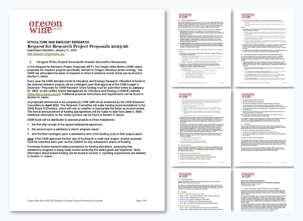 Research grant RFP - Oregon Wine Board