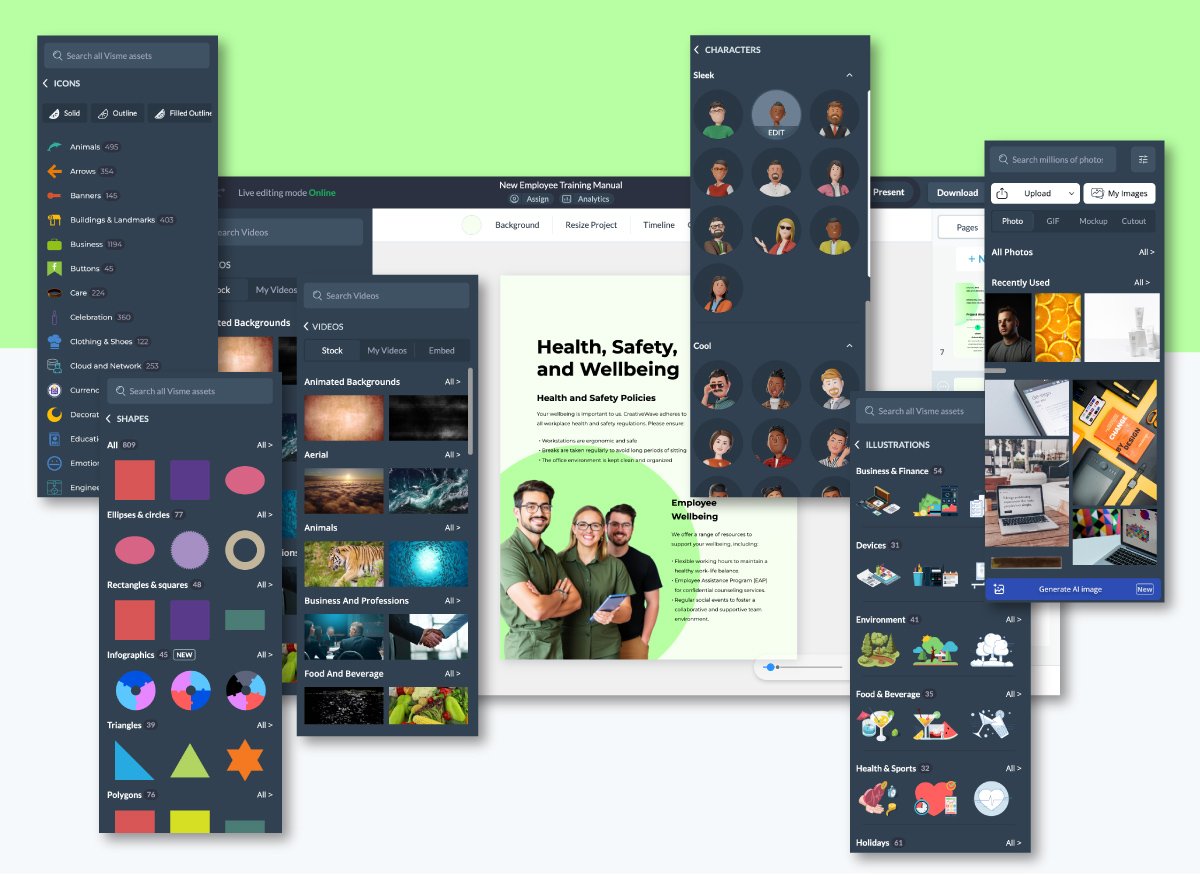 collage of design assets in Vismee