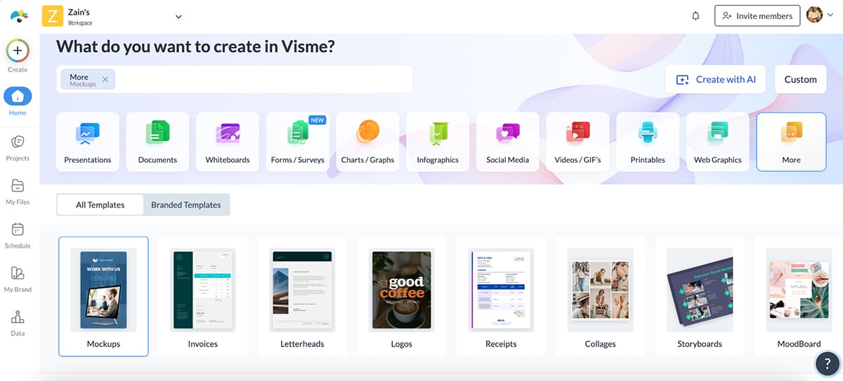 ceros alternative - Visme premade templates