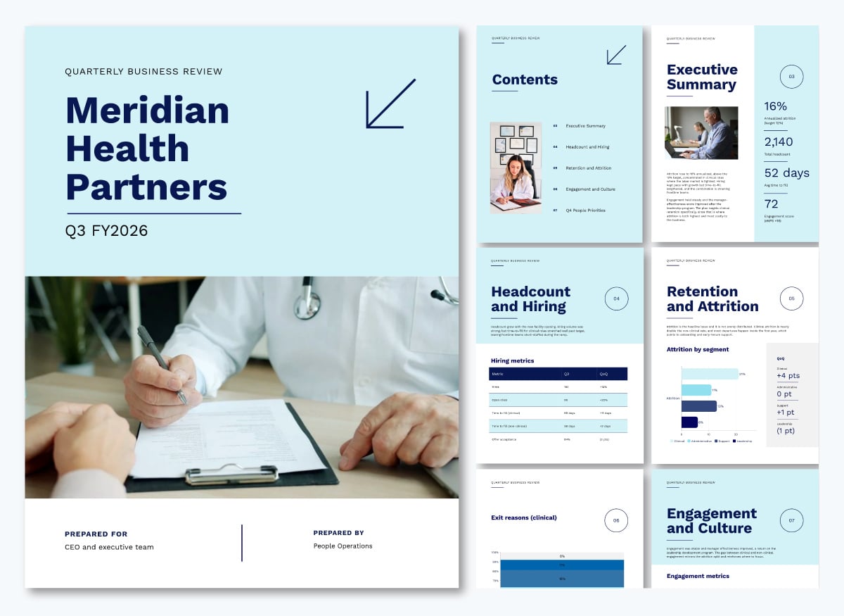 business report templates - HR QBR