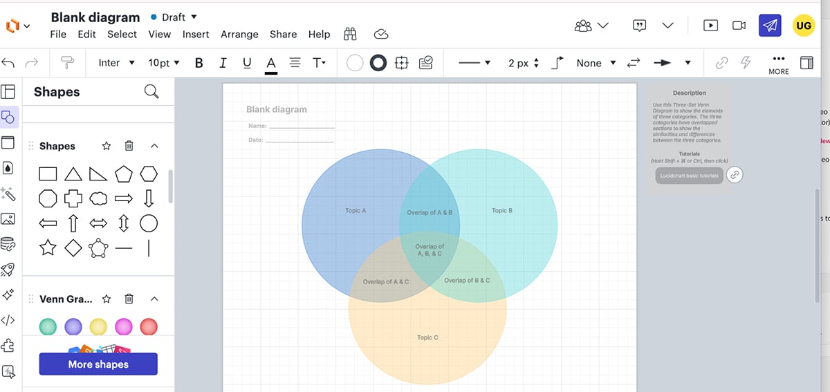 lucidchart venn diagram creation