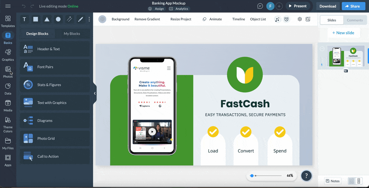 Visme asset library