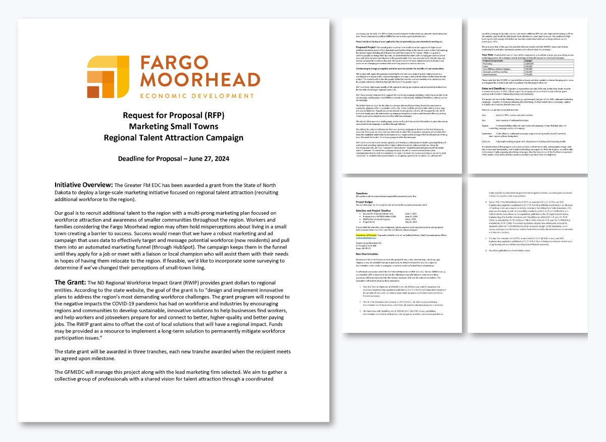 Advertising & Marketing RFP Examples - Fargo Moorhead Economic Development Center (GFMEDC)