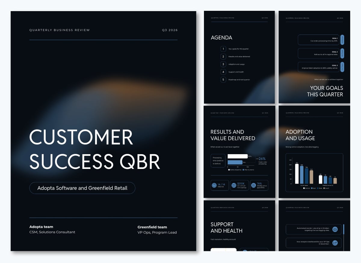 business report templates - Customer Success QBR