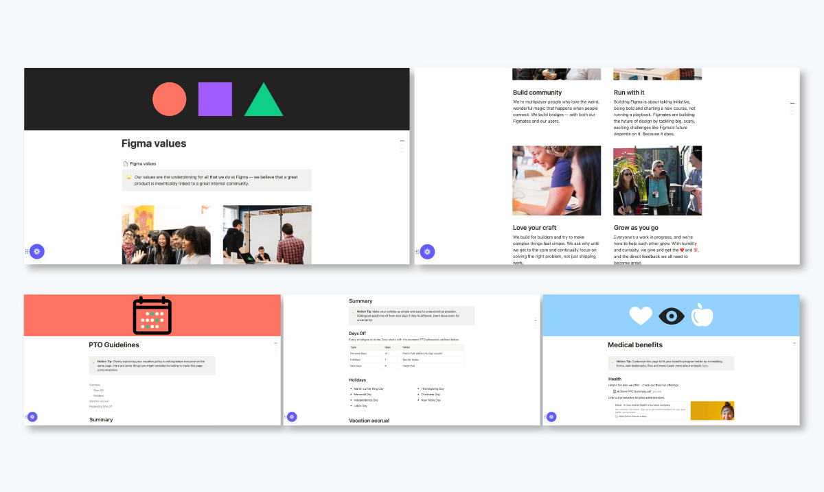 Employee handbook example - Figma