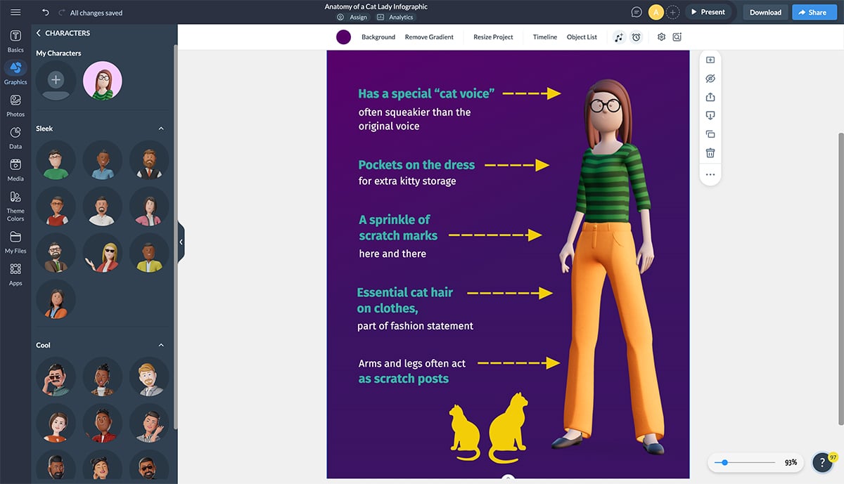 3D characters in Visme