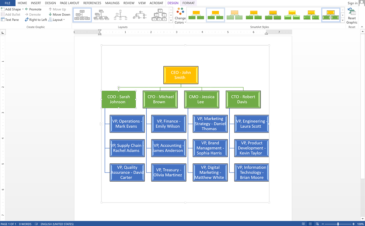 Customize Your Hierarchy Chart in Word