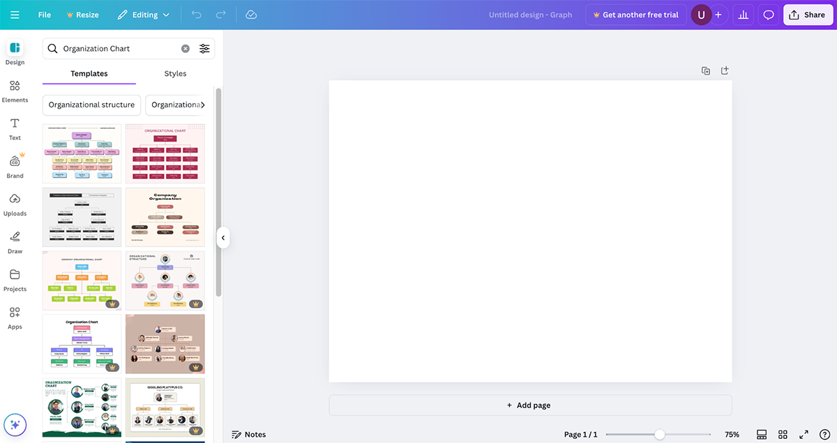 Create Hierarchy Chart in Canva