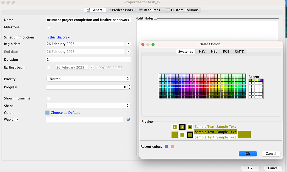 GanttProject Gantt Chart