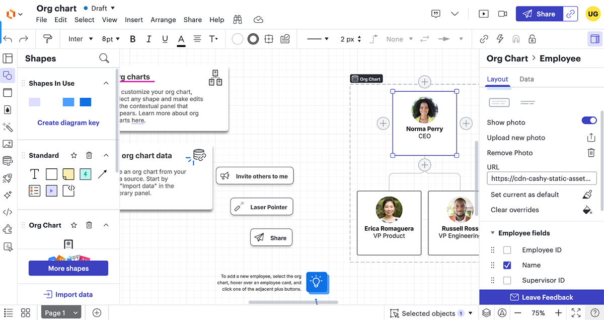 Add Roles and Structure Your Chart in Lucidchart