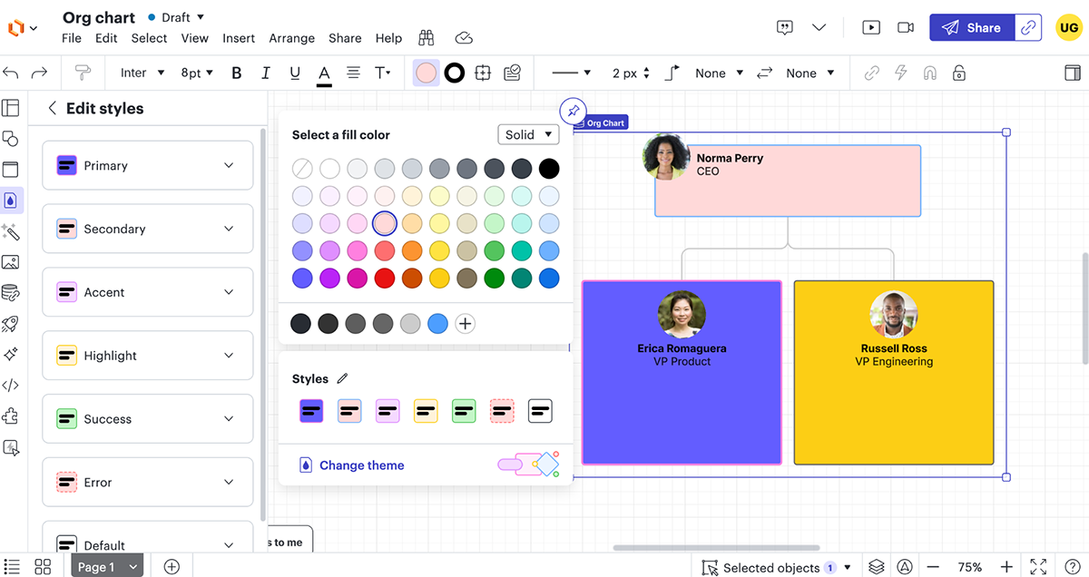 Customize the Design in Lucidchart