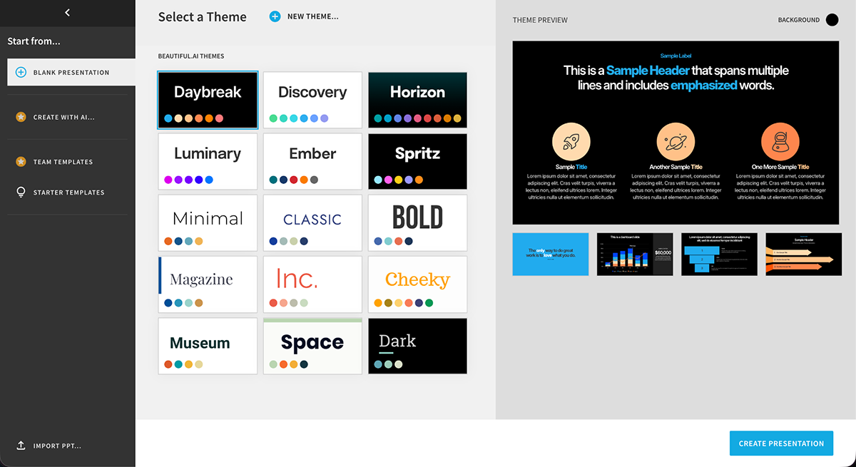 Visme vs. Beautiful.ai: Where Should You Create Your Next Presentation? - Beautiful.ai themes
