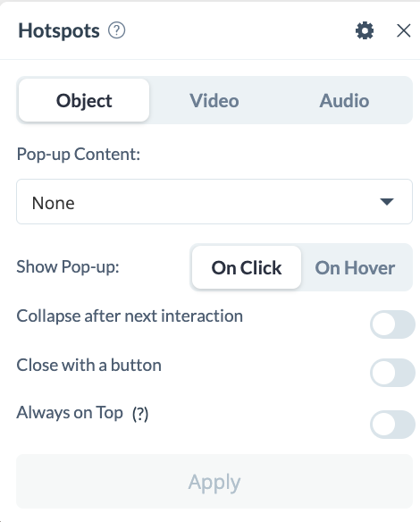 Visme hotspot for charts