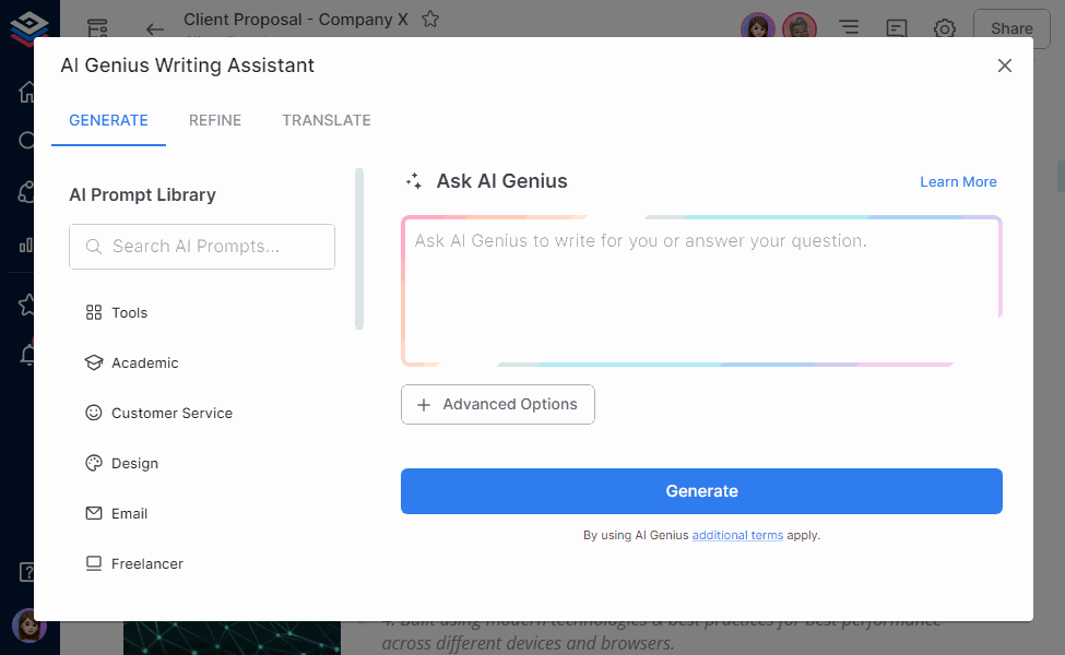 Bit's AI Genius writer