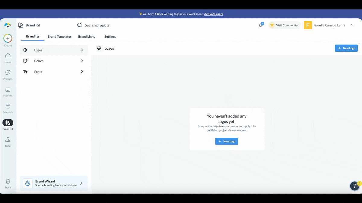  Visme vs. Beautiful.ai: Where Should You Create Your Next Presentation? - a GIF of Visme's Brand Wizard
