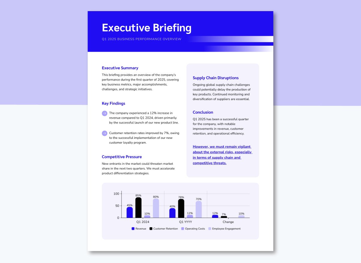General Executive Briefing Template