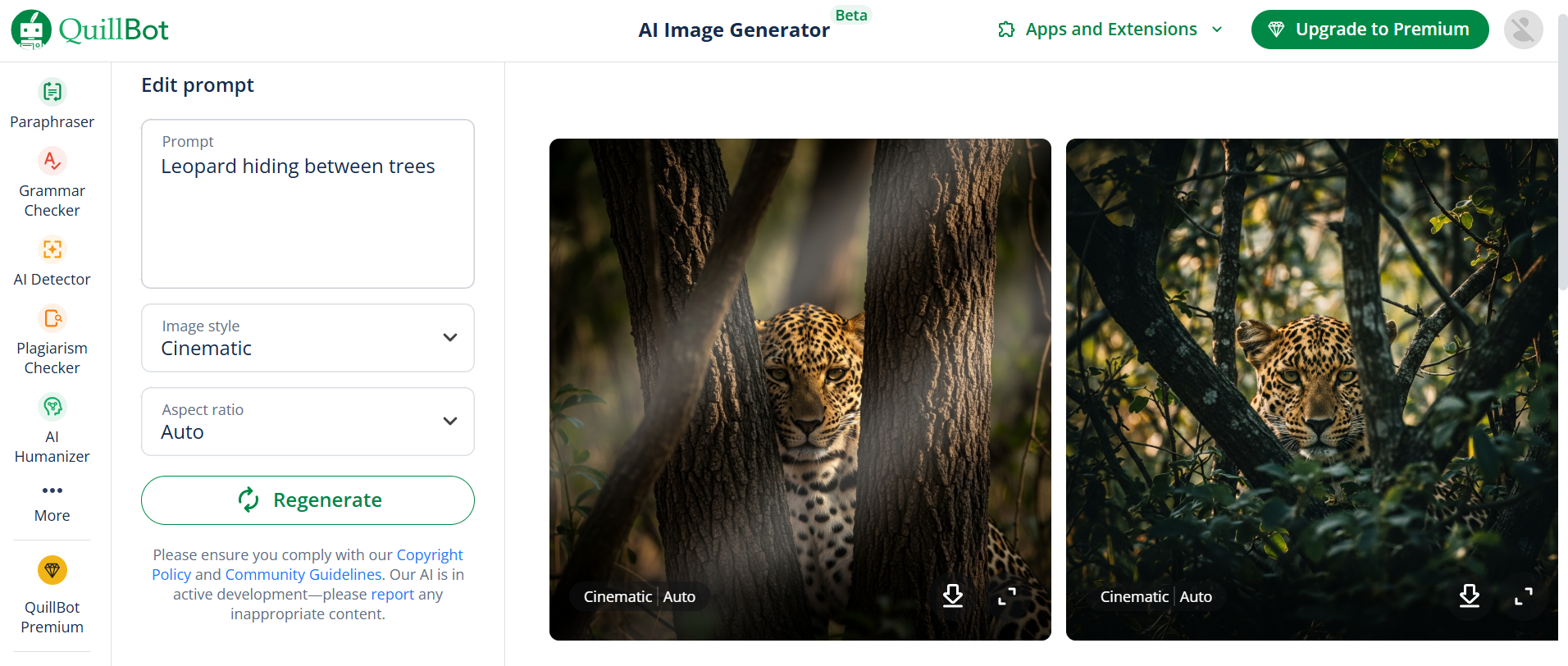 Best AI Image Generator - QuillBot example