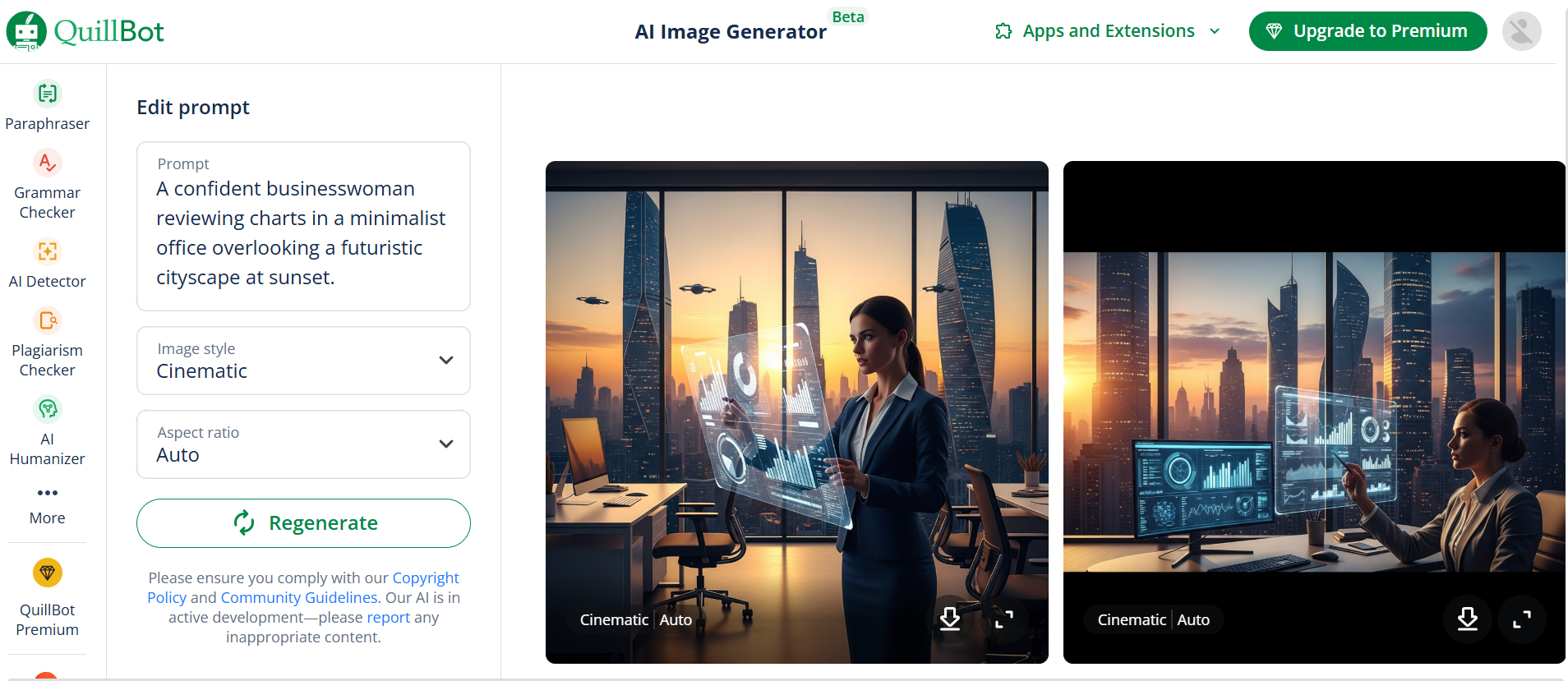 QuillBot AI Image Generator prompt
