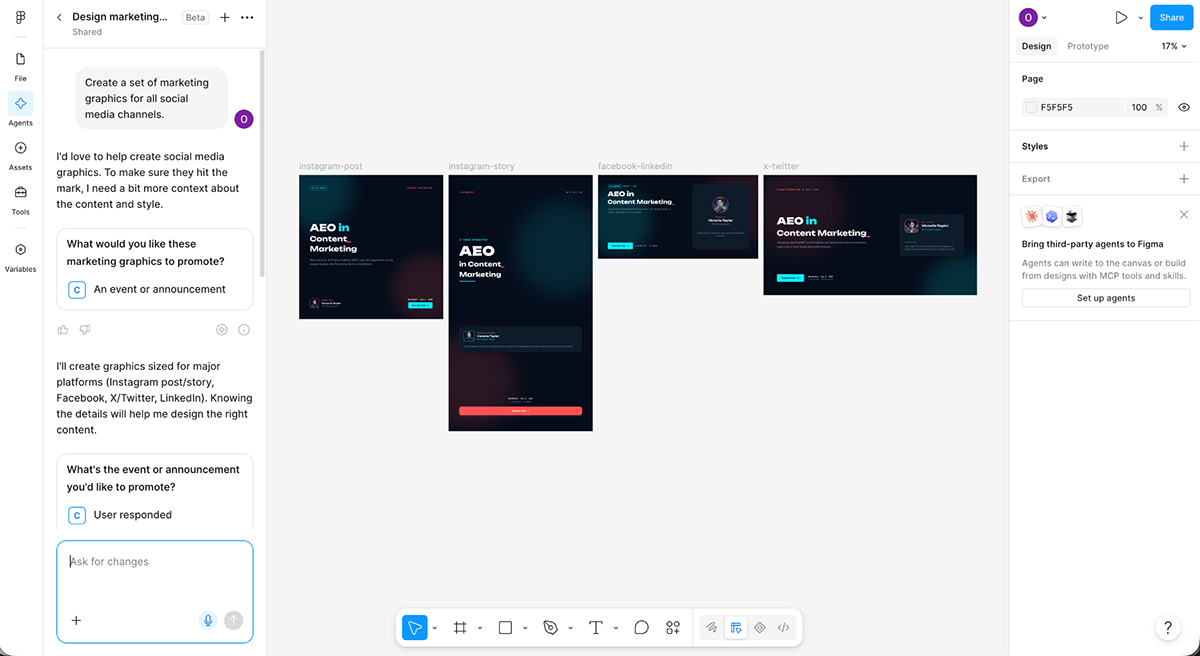 best AI graphic design tools - a design generated with Figma AI