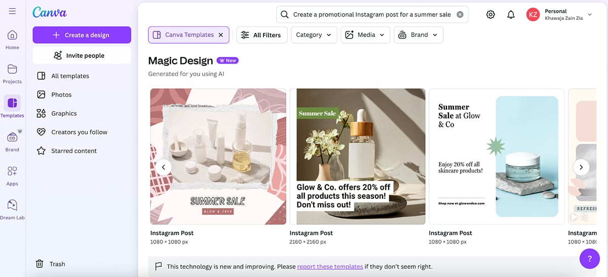 best AI graphic design tools - Canva