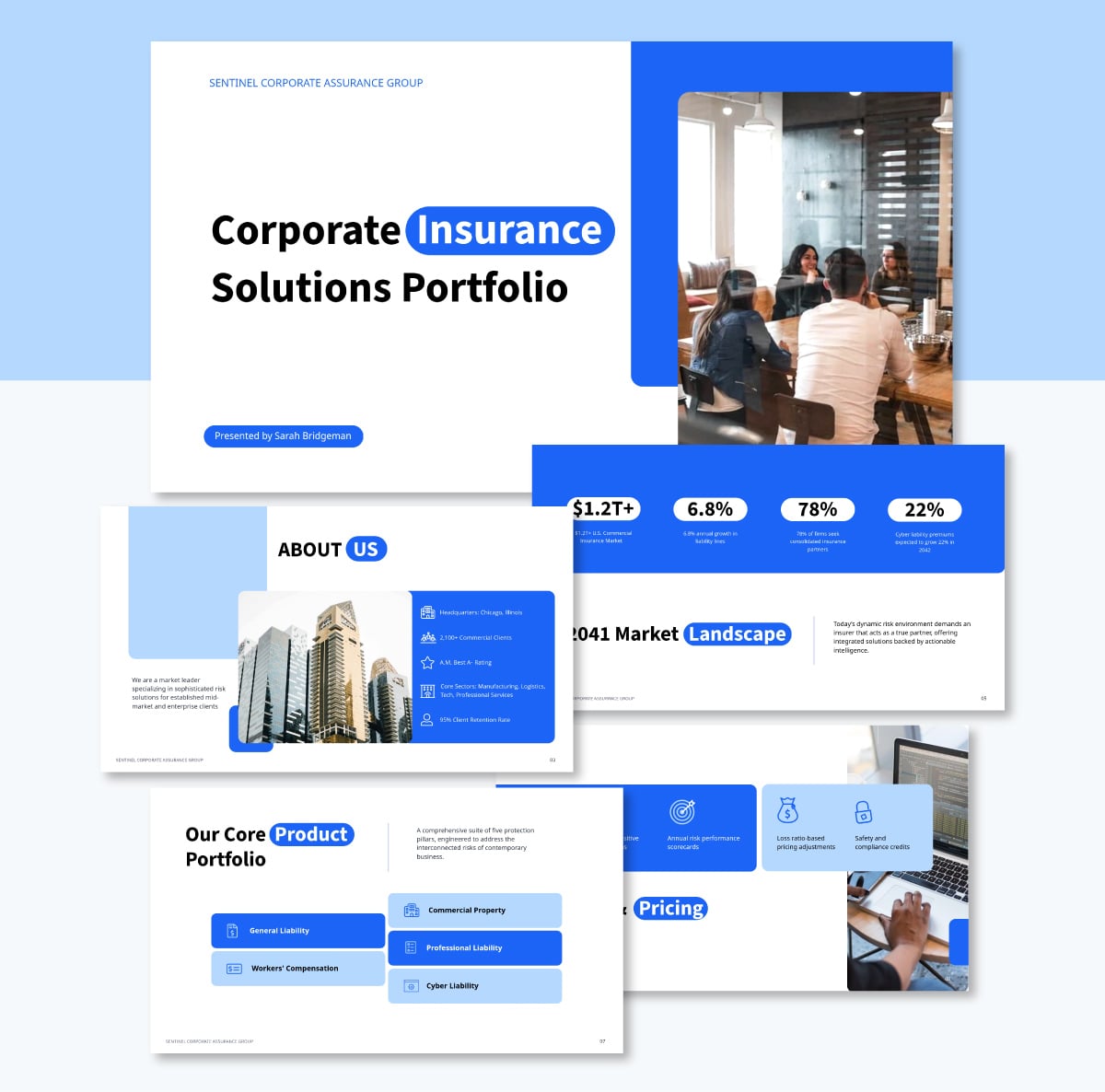 what is a pitch deck - Corporate Insurance Solutions Portfolio Presentation