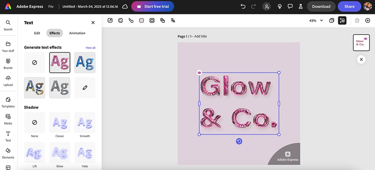 best AI graphic design tools - Adobe Express