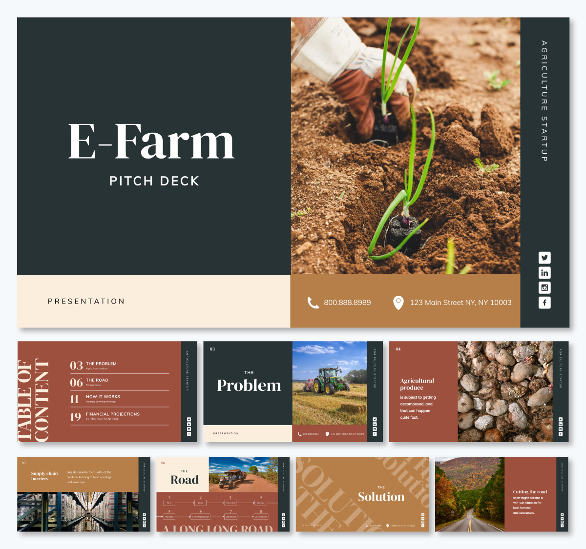 Agriculture Startup Pitch Deck Presentation Template
