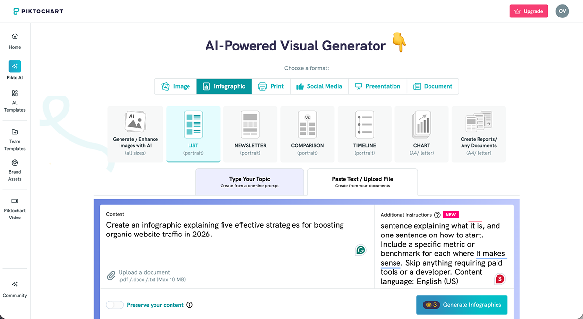 best AI graphic design tools - a design generated with Piktochart AI