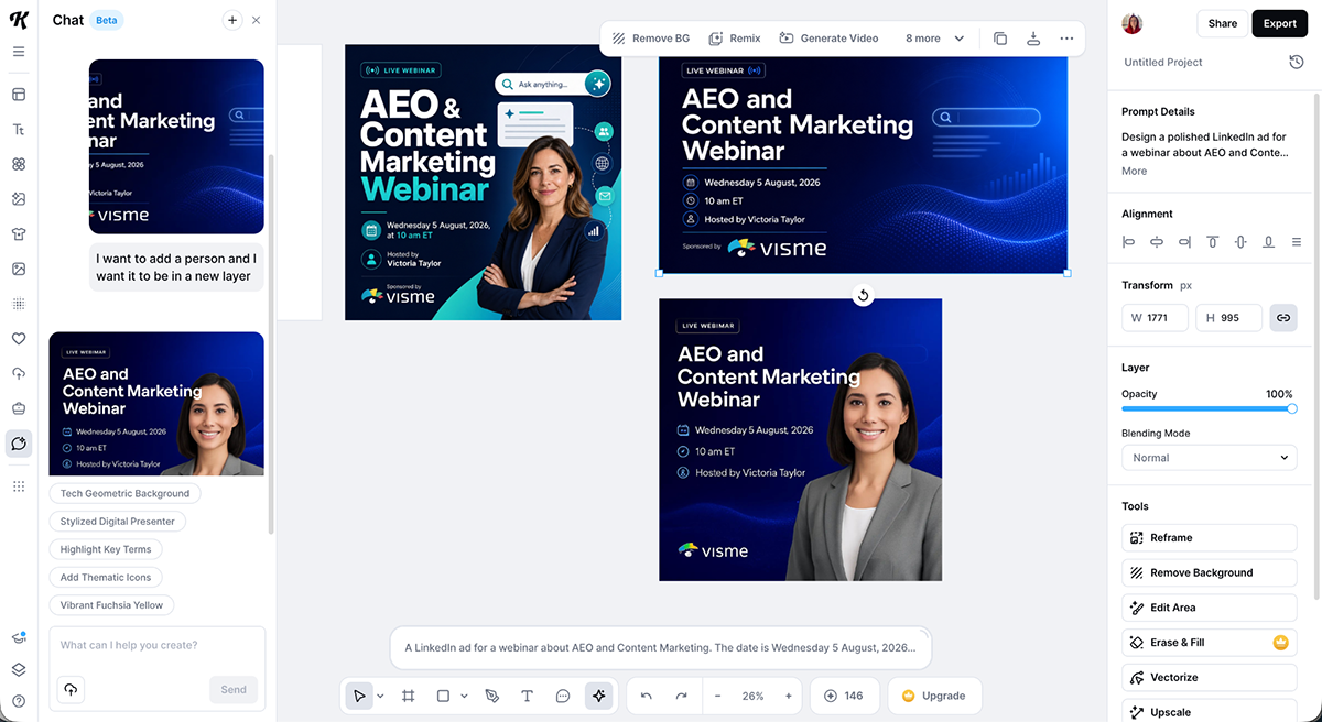 best AI graphic design tools - a design generated with Kittl AI
