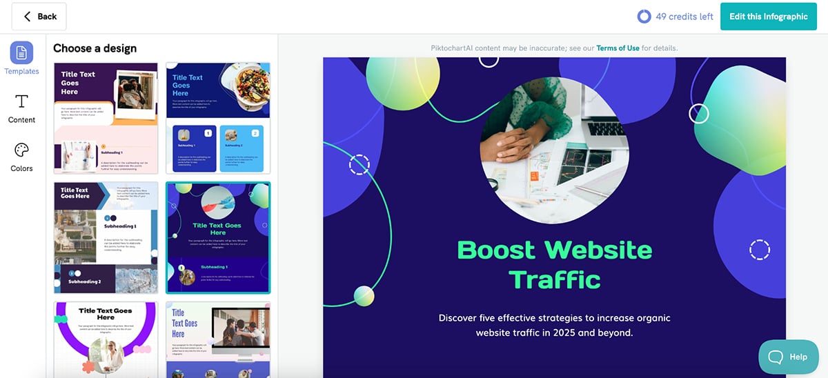 best AI graphic design tools - Piktochart