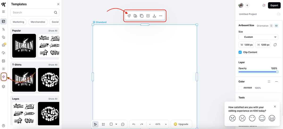 best AI graphic design tools - Kittl