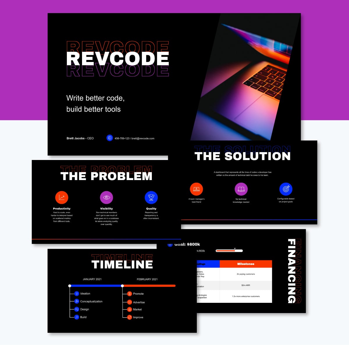 pitch deck template - Revcode pitch deck template