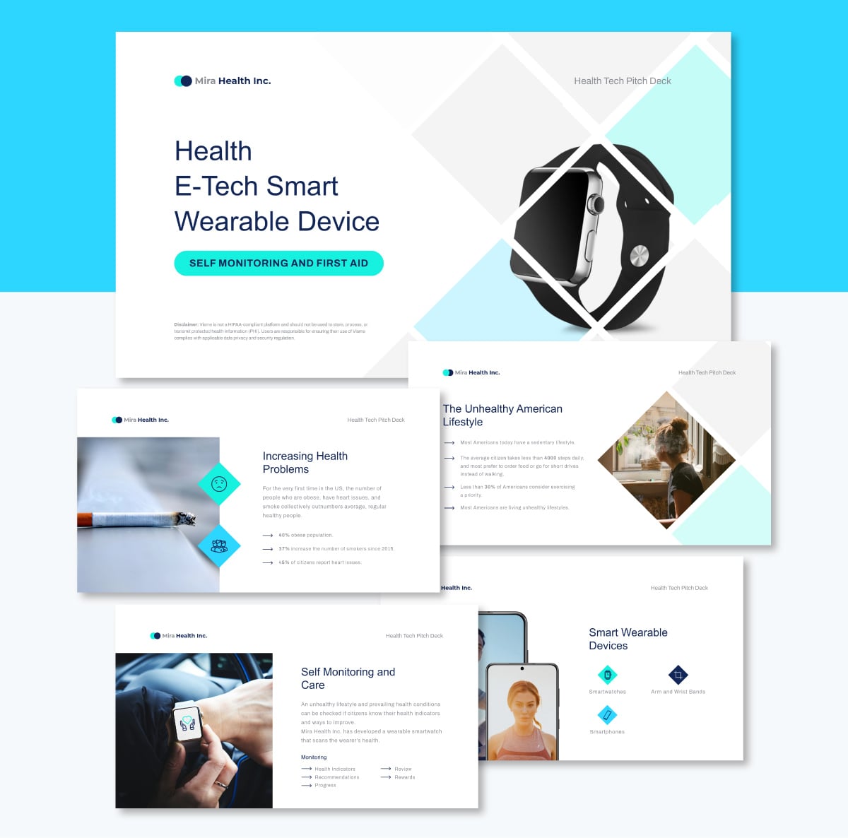 best pitch deck - Health tech pitch dekck templates