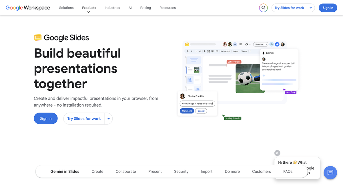presentation apps - Google Slides home page