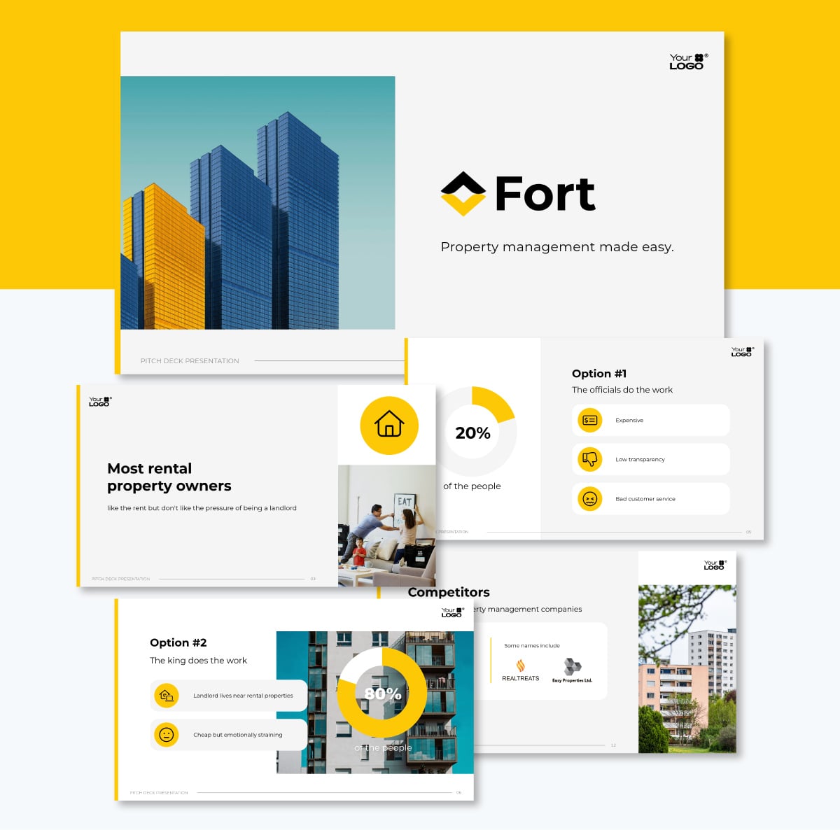 what is a pitch deck - Sleek Fort Pitch Deck Presentation