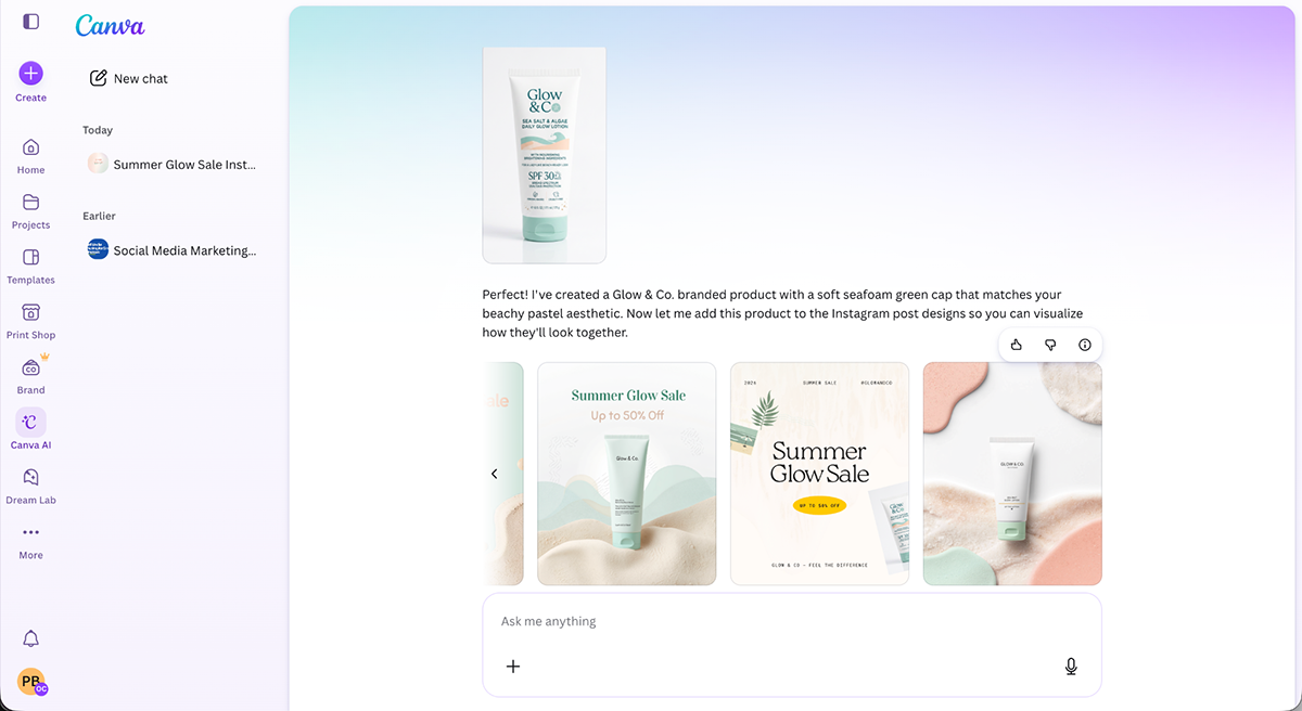 best AI graphic design tools - a design generated with Canva AI
