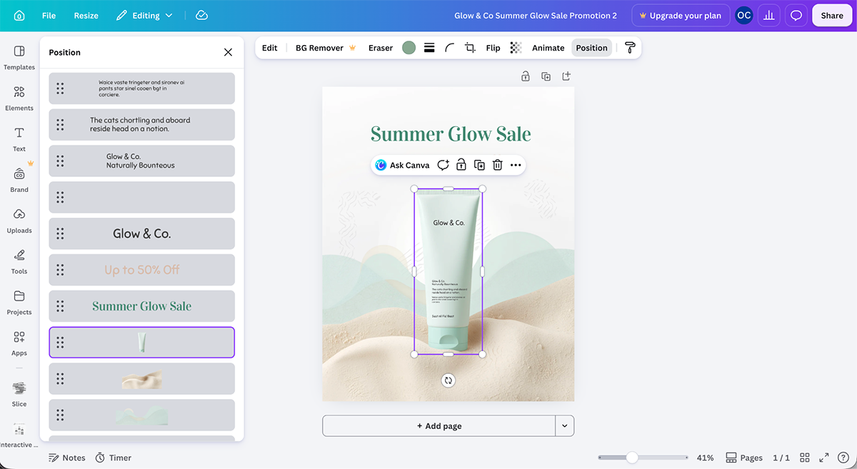 best AI graphic design tools - a design generated with Canva AI