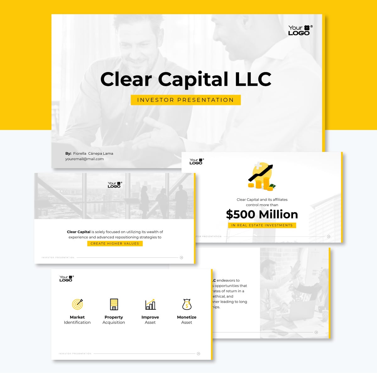 what is a pitch deck - Sleek Real Estate Investment Presentation